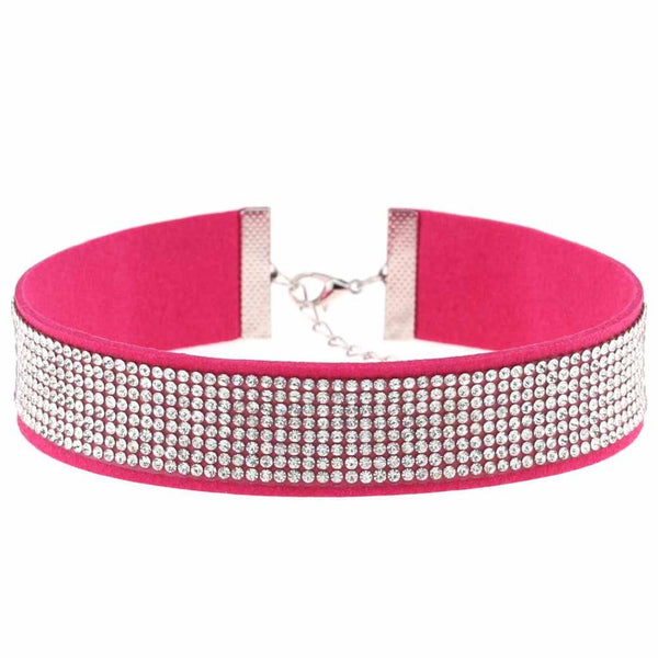 Black Leather Rhinestone Choker Necklace Women Crystal Choker 2016 Statement chocker collar fashion jewellery