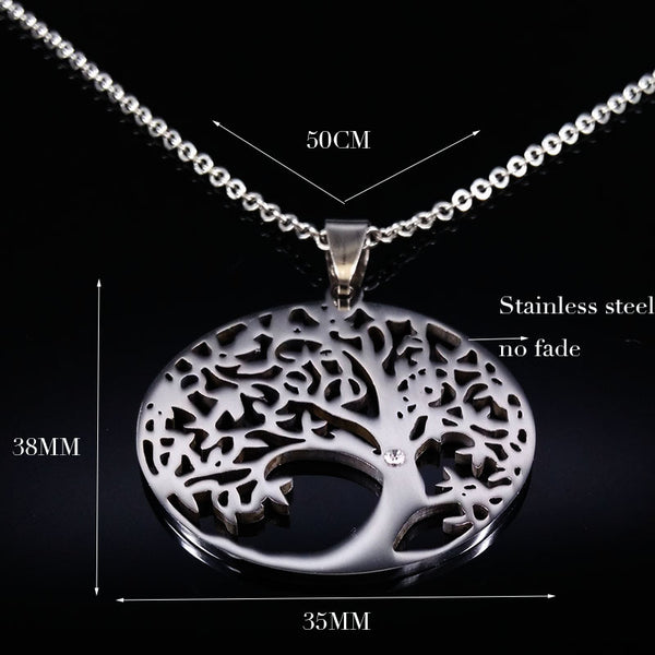 2017 Stainless Steel Tree of Life Necklaces Tree Bohemian Necklace & pendants Jewellery For Women or Men collane donna N611212