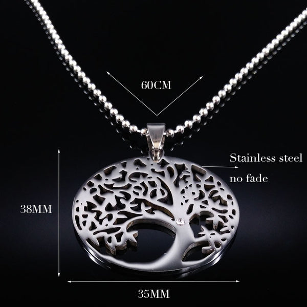 2017 Stainless Steel Tree of Life Necklaces Tree Bohemian Necklace & pendants Jewellery For Women or Men collane donna N611212