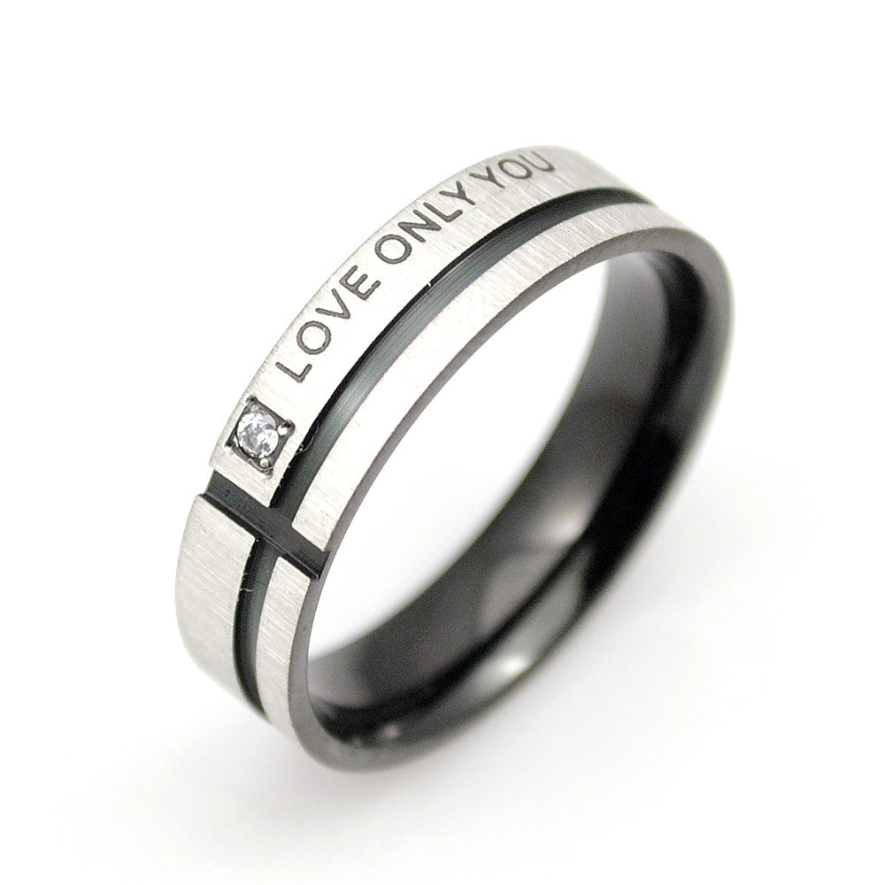 "love only you" Wedding Rings Men Jewelry, Stainless Steel Rings Couple lovers for Women Jewellery AR004