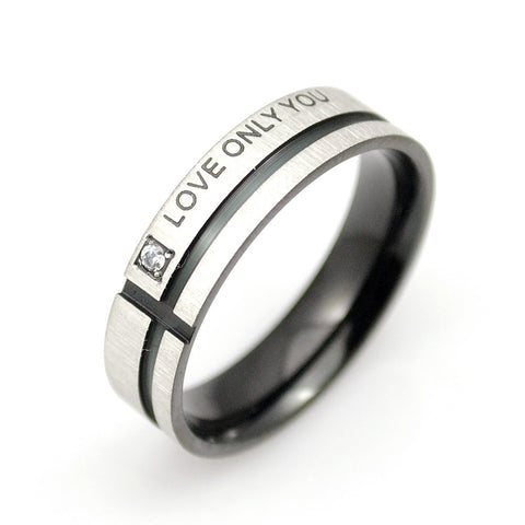 "love only you" Wedding Rings Men Jewelry, Stainless Steel Rings Couple lovers for Women Jewellery AR004